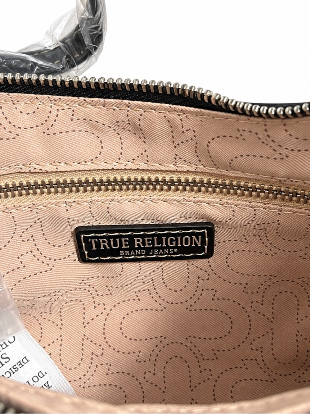 True Religion Black Shoulder Bag with Silver Chain Trim - Picture 5 of 9
